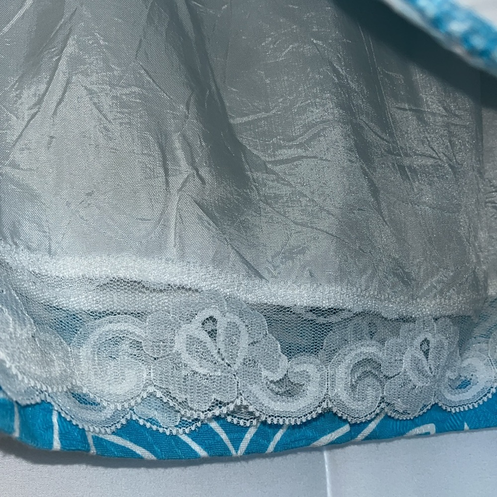 Trina Turk Cotton Mini Skirt Size 2 Turquoise Geometric Print Pockets - Picture 4 of 13